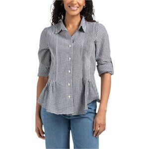 FOUR DREAMERS Gingham Pintuck Shirt